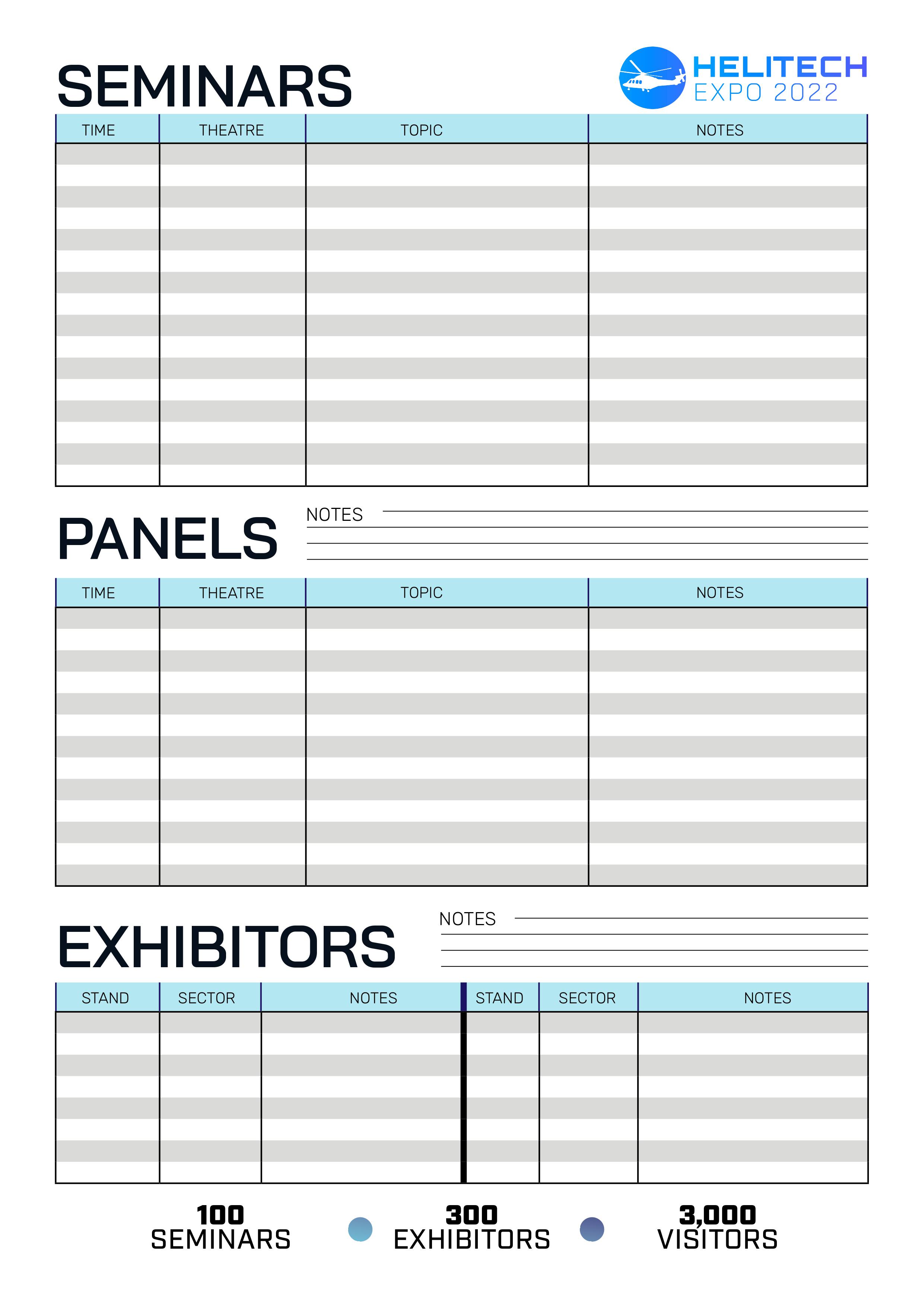 Plan your day with this timetable